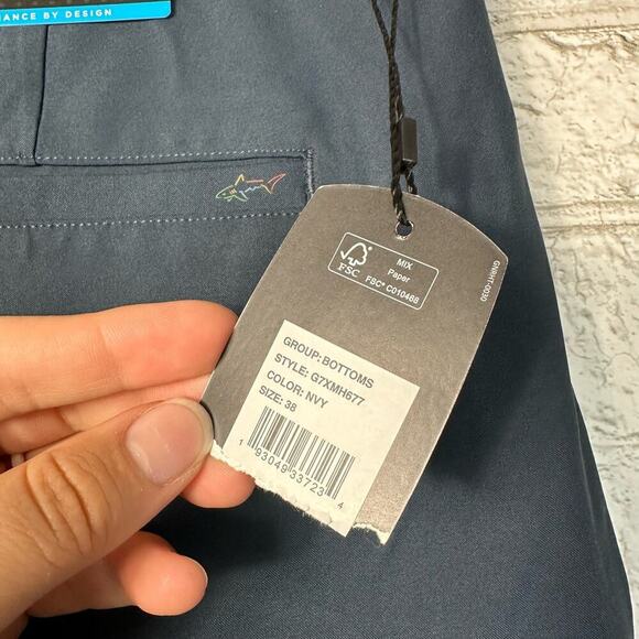 Greg Norman Shorts Gold Athletic Business Casual Performance Stretch Navy 38 - Picture 4 of 9